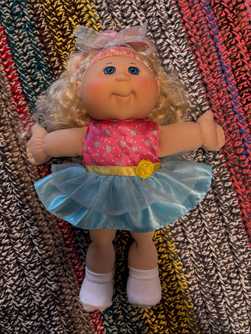 2011 CABBAGE PATCH FOR Plush Doll with Blue Tutu and Pink Bodice - Kids Toys